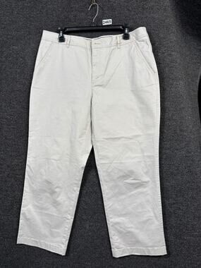L.L. Bean Chino Khaki Pants Womens Size 14 Beige Favorite Fit Straight Leg